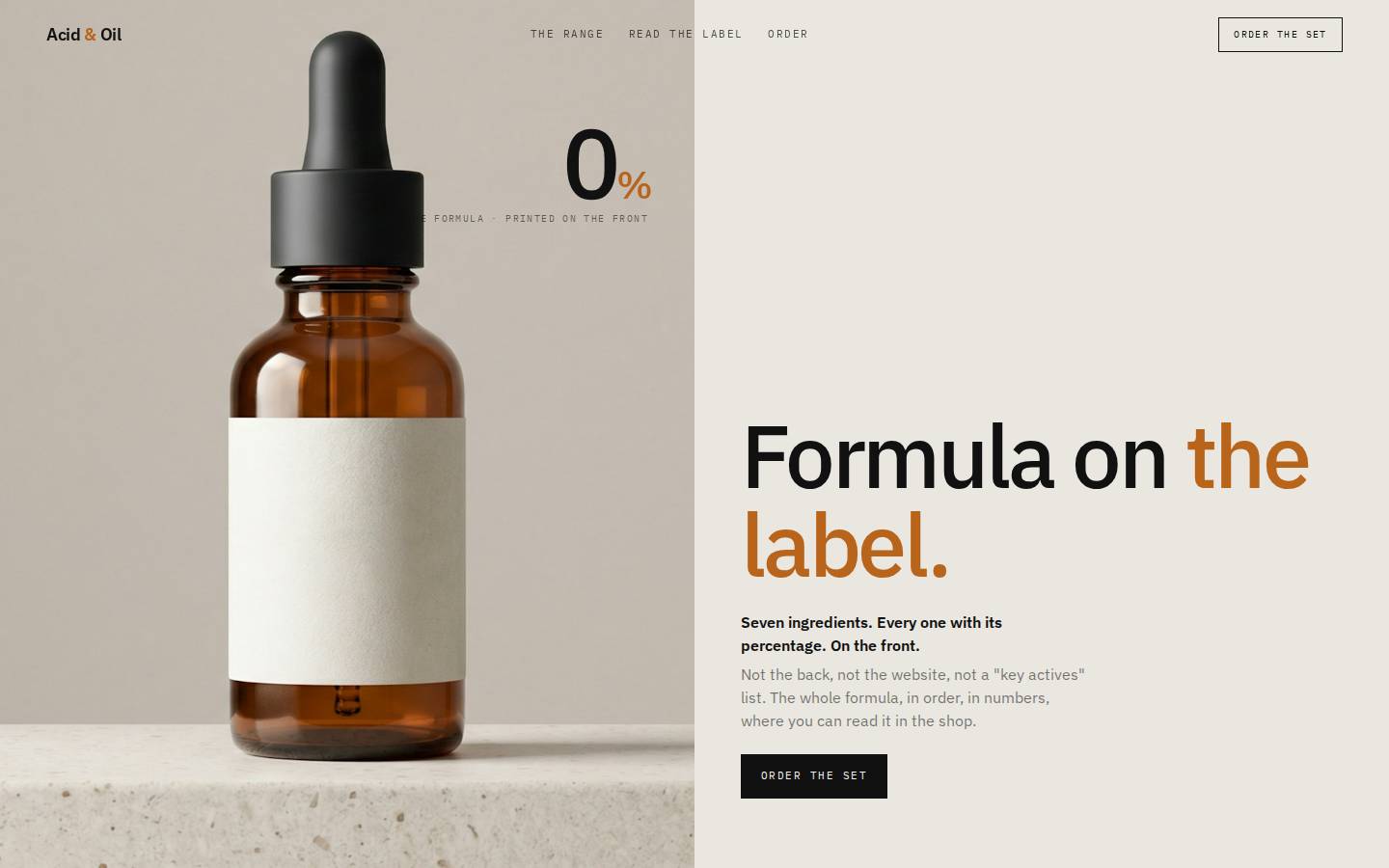 Acid & Oil — Skincare