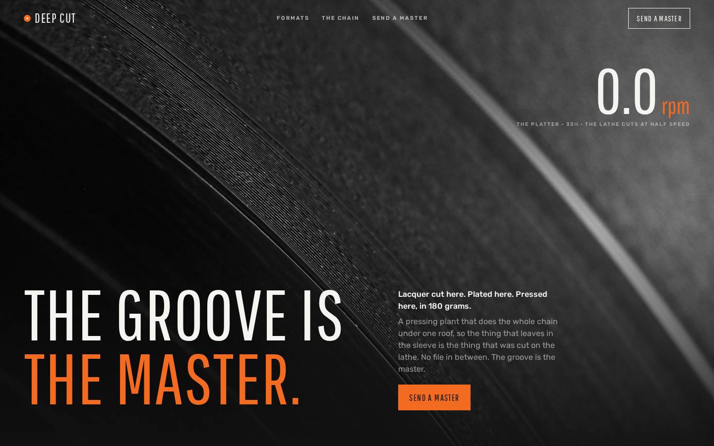 Deep Cut — Vinyl pressing plant