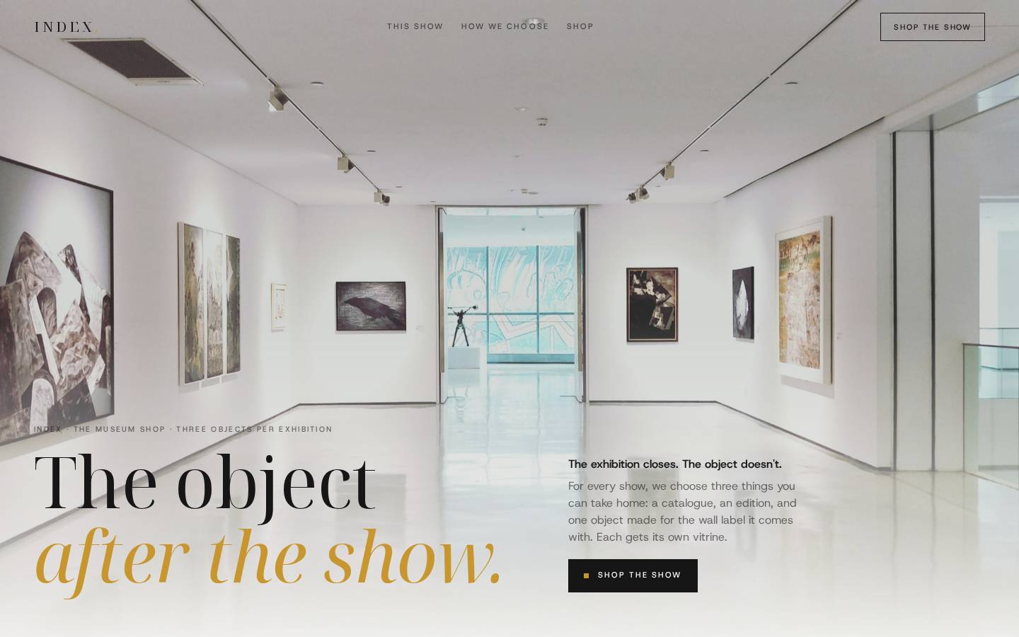 Index Museum — Museum Shop