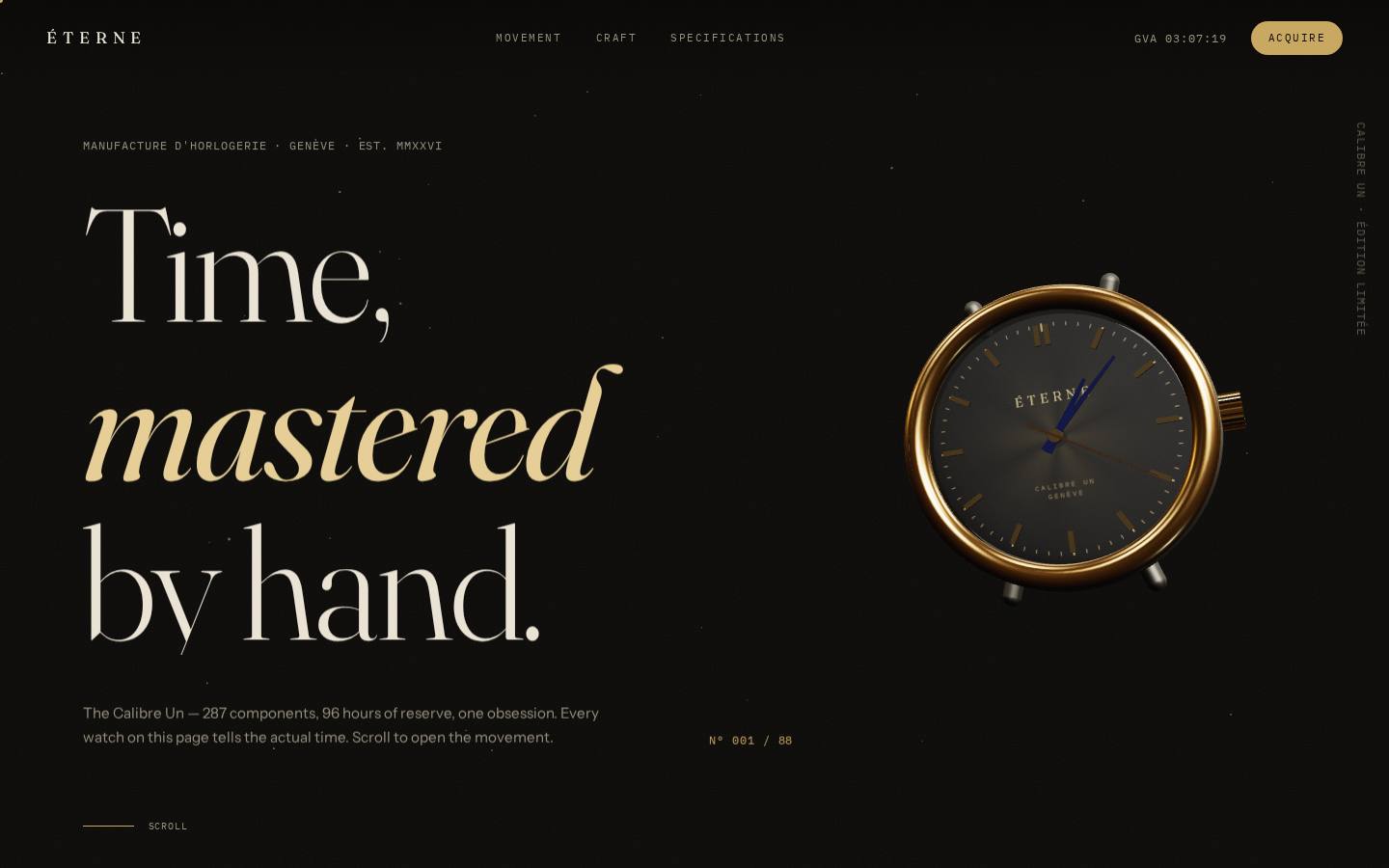 ÉTERNE — haute horlogerie