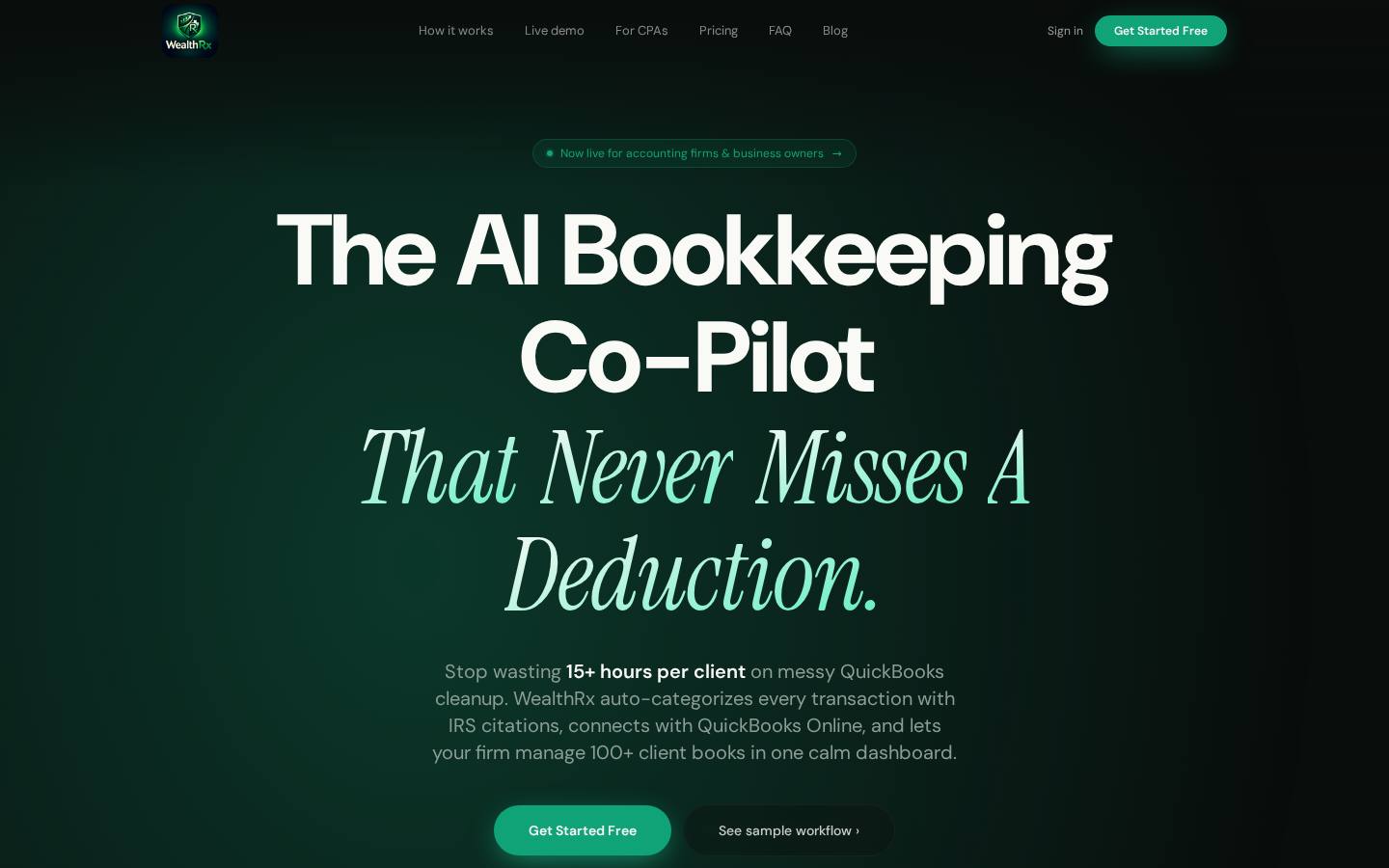 WealthRx — AI bookkeeping for CPAs